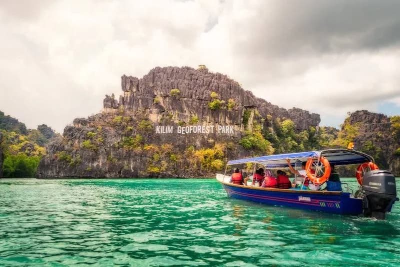 Kilim Geoforest Park mangroves and limestone karsts